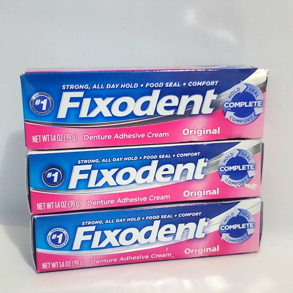 3 Pack Fixodent Denture Adhesive Cream, 1.4 oz each
